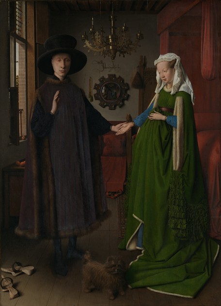 Jan Van Eyck, "The Arnolfini Portrait, 1432. Oil on oak, 82.2 x 60 cm. Photo © Tate. Available through Creative Commons License CC-BY-NC-ND 3.0 (Unported)