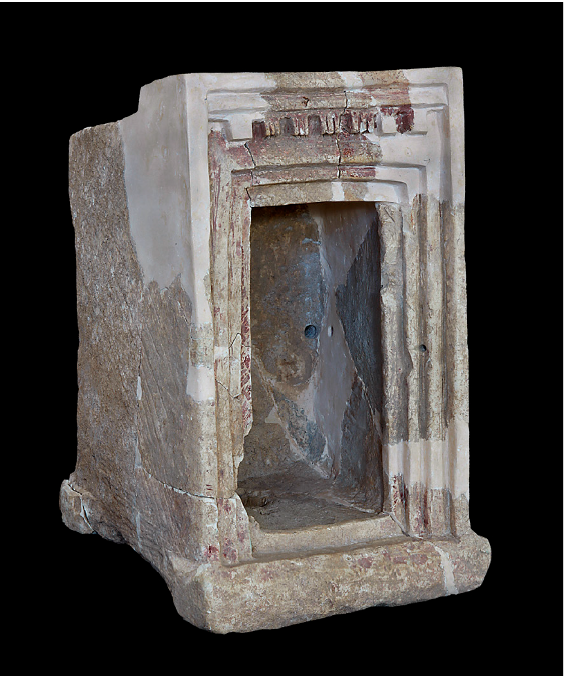 royal-architecture-during-the-time-of-david-and-solomon: Khirbet Qeiyafa limestone portable shrine