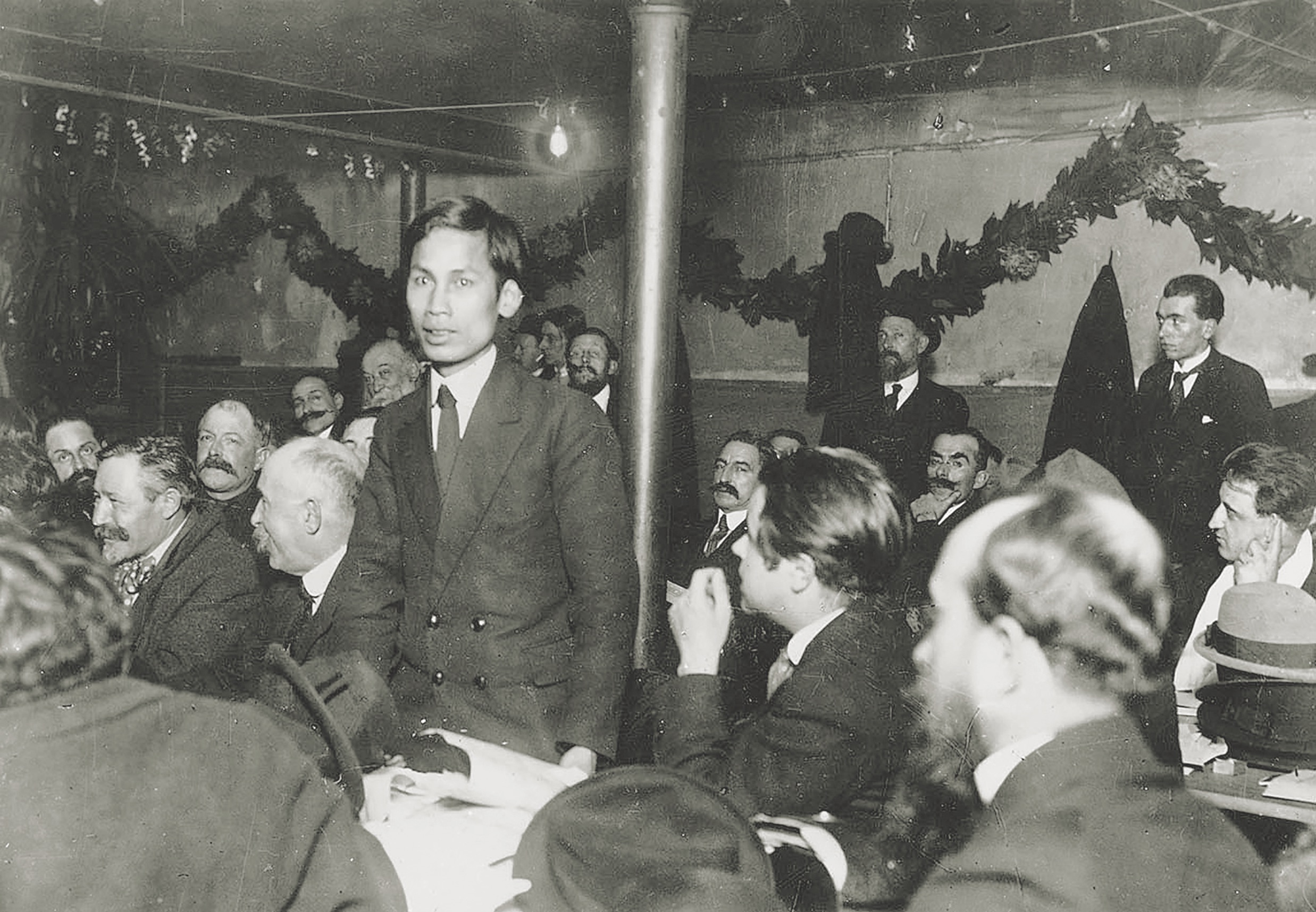 Ho addresses the founding meeting of the French Communist Party at Tours in December 1920. He felt the communist philosophy aligned with his nationalist aspirations. (AFP/Agence France Presse)