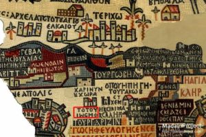 Madaba's Holy Land Map showing tomb of St. Joseph