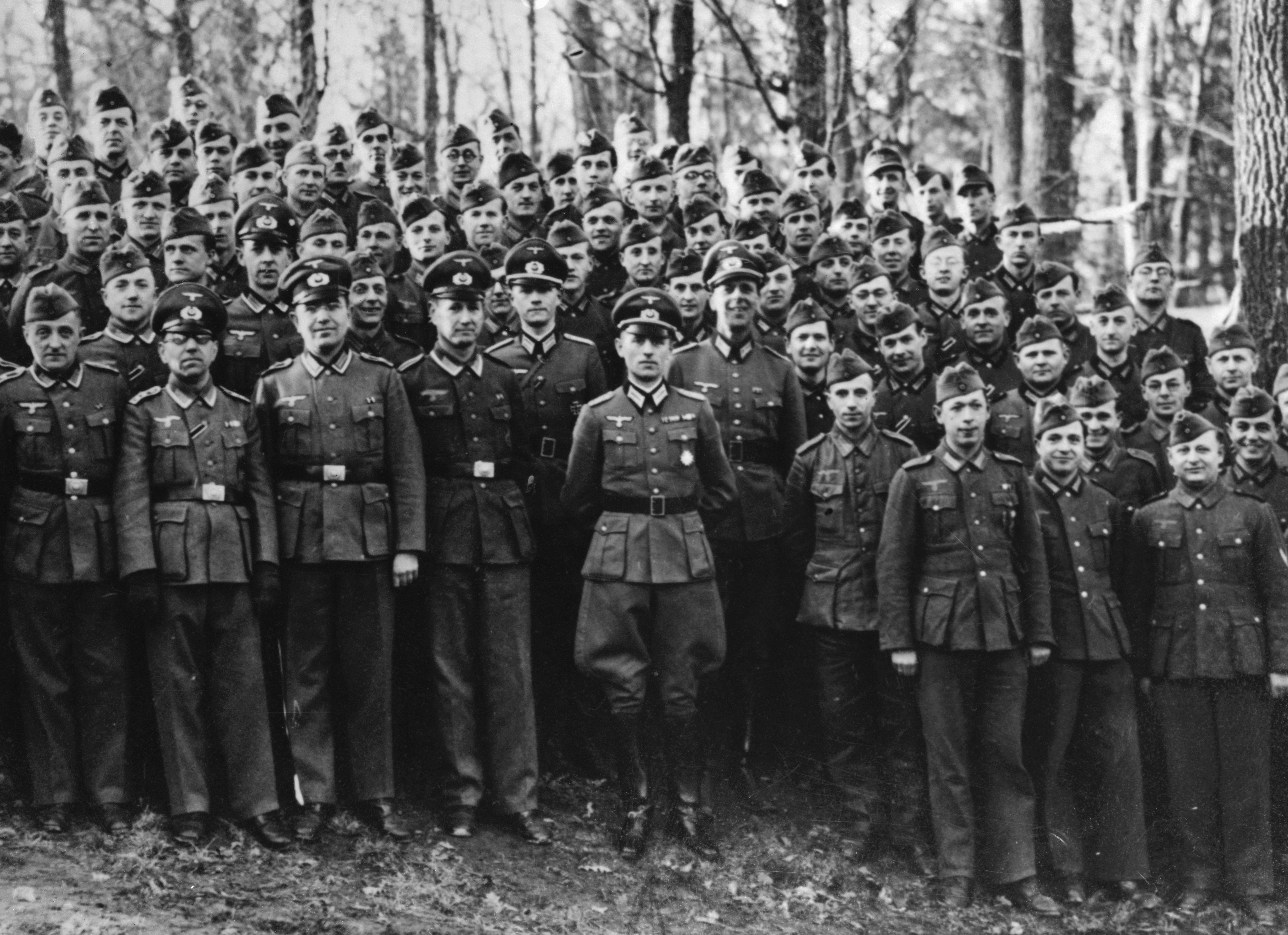 Reinhard Gehlen (center) and staff of the Wermacht’s Counter Intelligence Unit. (Getty Images)