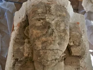 the head of of a two new sphinxes in Egypt 