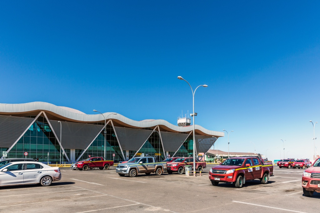 Il parcheggio dell'Aeroporto di El Loa