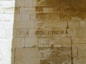 Via Dolorosa carved in stone