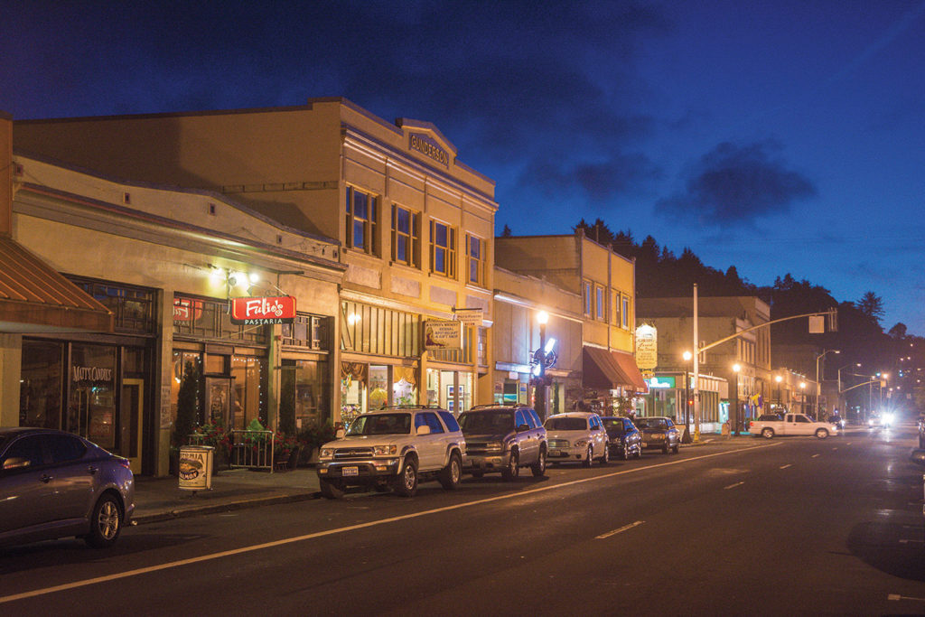 Astoria, Oregon commercial Street reflects the city’s boomtown days. 