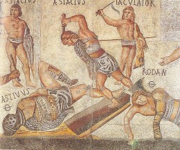 Borghese mosaic: gladiators